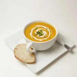 Pumpkin Soup with soup roll